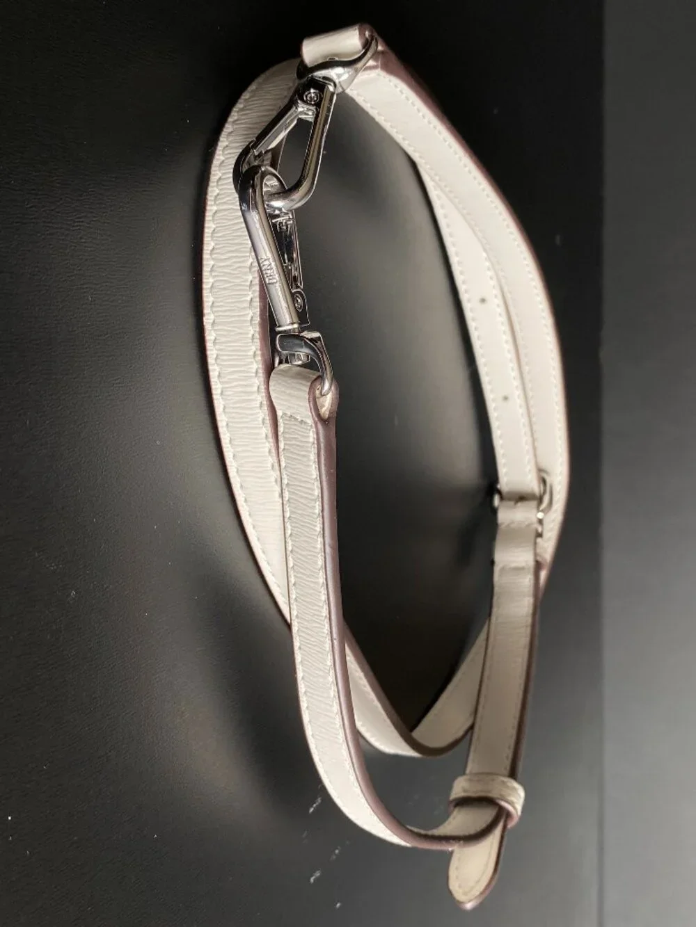 DKNY Ivory Off White Adjustable Shoulder Bag Replacement Strap Silver Tone